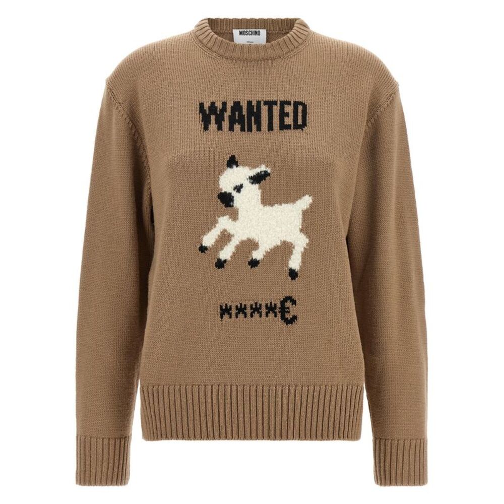 Moschino Beige Virgin Wool Women's Cardigan